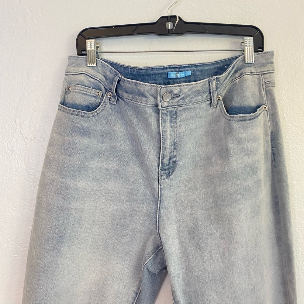 J. McLaughlin Light Blue Denim high waisted straight leg Pants size 14 - Picture 3 of 7